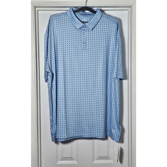 Burlebo Golf Polo Shirt Mens 2XL Blue  Texas Performance Stretch - Picture 1 of 6